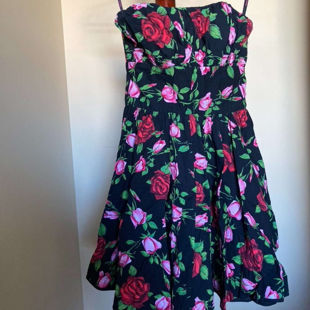 Betsey Johnson Strapless Rose Dress